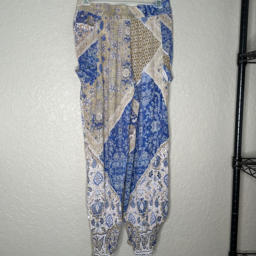 Free people begonia balloon harem pants icy blue combo - Picture 7 of 10